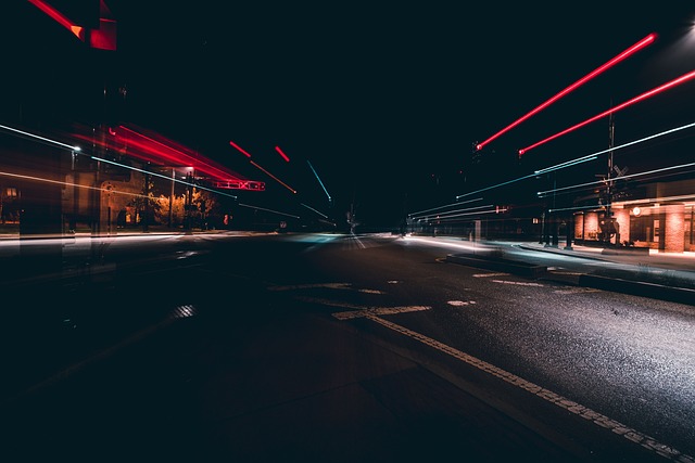 Dark night city street with lights — the passage of time and what remains